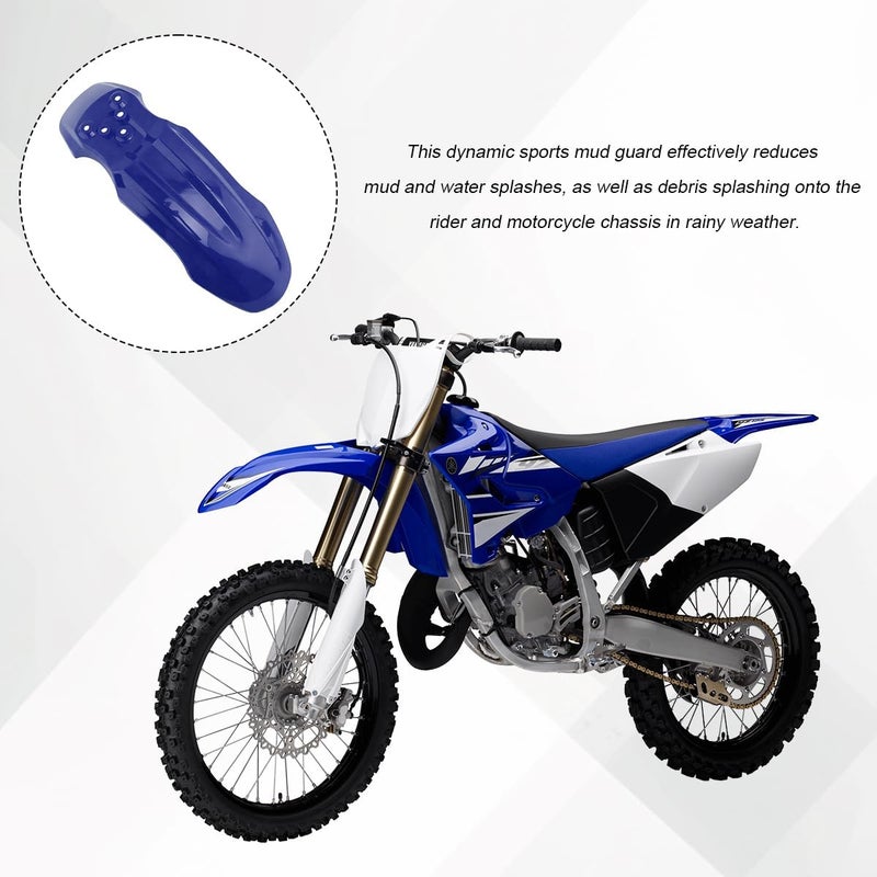 SWPHRT Motorcycle Front Wheel Mudguard, Motorbike Front Fender Protector Parts, Bicycle Number Plate Wheel Mud Guard Accessories, Universal for 125CC Pit PRO Trail Dirt Bike (Blue) - Image 3